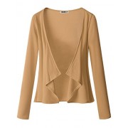 Doublju Womens Long Sleeve Jersey Knit Cardigan Draped Open Cardigan (S - 3XL) - Cardigan - $14.99  ~ 12.87€