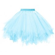Dressever Vintage 1950s Short Tulle Petticoat Ballet Bubble Tutu Light Blue Large/X-Large - Spodnje perilo - 
