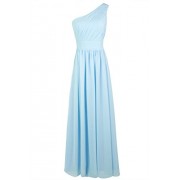 Dressever Women's Long One Shoulder Bridesmaid Chiffon Prom Evening Dress - ワンピース・ドレス - $45.90  ~ ¥5,166