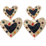 Dual Black Hearts Design Women Earrings - Naušnice - $1.68  ~ 10,67kn