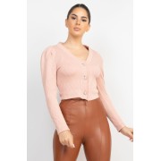 Dusty Blush Geometric Cami Puff Sleeves Blazer Top Set - Jakne in plašči - $23.65  ~ 20.31€