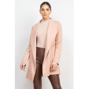 Dusty Blush Open Front Suede Blazer - Куртки и пальто - $39.60  ~ 34.01€