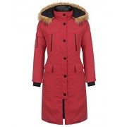 ELESOL Women's Hooded Warm Winter Jacket Coat Long Parka with Faux Fur Hood - Outerwear - $20.99 