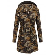 ELESOL Women's Military Parka Drawstring Lined Coat Hooded Jacket - Outerwear - $23.99 