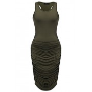 ELESOL Women's Summer Sleeveless Basic Bodycon Casual Midi Tank Dress - Dresses - $9.99 