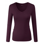 ELF FASHION Basic Slim Fit Long Sleeve Cotton V-Neck and Round Scoop Neck T Shirt Top For Women (Size S~3XL) - Cardigan - $7.99  ~ 6.86€