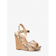 Ellen Embossed Leather Wedge - Plutarice - $160.00  ~ 137.42€