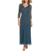 EmbellishedMeshDropWaist Dress - 模特（真人） - $218.00  ~ ¥1,460.67