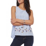 Embroidered Racerback Tank Top - Top - $12.99  ~ 11.16€