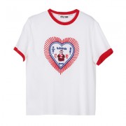 Embroidered love white cotton short-sleeved T-shirt - Koszule - krótkie - $27.99  ~ 24.04€