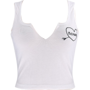 Embroidered top vest sleeveless T-shirt - Vests - $15.99 