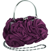 Enormous Rosette Roses Framed Clasp Evening Handbag Clutch Purse Convertible Bag w/Hidden Handle, Shoulder Chain Purple - Torby z klamrą - $39.99  ~ 34.35€