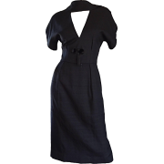Estevez 1950s Black Silk dress - Dresses - 