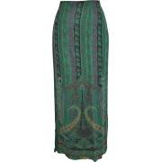 Etro Multi-Green Palsey Maxi Skirt 1990s - Faldas - 