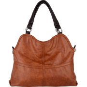 Everyday Free Style Beige Tan Soft Embossed Ostrich Double Handle Oversized Hobo Satchel Purse Handbag Tote Bag Brown - Hand bag - $29.50 