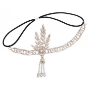 FAIRY COUPLE 1920s Flapper Great Gatsby Leaf Bridal Tiara Pearl Headpiece Headband - Acessórios - $22.99  ~ 19.75€