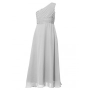 FAIRY COUPLE Girl's One Shoulder Chiffon Bridesmaid Dress Party Maxi Gown K0198 - Obleke - $69.99  ~ 60.11€