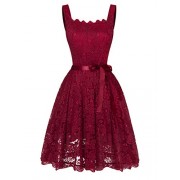 FAIRY COUPLE Wide Strap Short Lace Bridesmaid Wedding Party Cocktail Dress Bow DL028 - Accessories - $59.99 