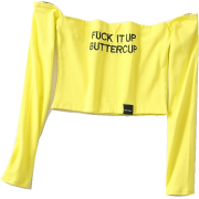 FUCK IT UP BUTTERCUP CROP TOP - Long sleeves t-shirts - $19.99 
