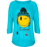 FULL TILT Be Happy Girls Tee Aqua - Shirts - lang - $16.99  ~ 14.59€