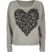 FULL TILT Heart Womens Sweatshirt Heather Grey - Majice - dolge - $24.99  ~ 21.46€