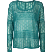 FULL TILT Open Knit Womens Sweater Teal Green - Shirts - lang - $17.97  ~ 15.43€