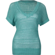 FULL TILT Open Weave Womens Sweater Teal Green - Пуловер - $19.97  ~ 17.15€