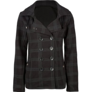 FULL TILT Plaid Womens Hooded Black/Grey - Jacket - coats - $39.97 