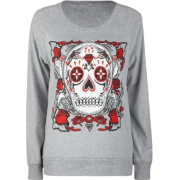 FULL TILT Skull Womens Pullover Grey - Пуловер - $24.99  ~ 21.46€