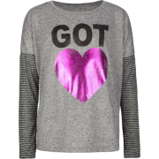 FULL TILT Stripe Sleeve Girls Tee Gem - Shirts - lang - $12.97  ~ 11.14€