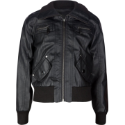 FULL TILT Zip Front Faux Leather Girls Jacket Black - Jacket - coats - $29.99 