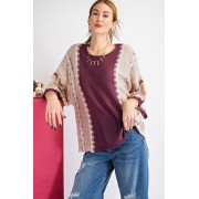 Faded Plum Multi Color Thread Sweater - Pullovers - $59.40 
