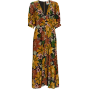 Farm Rio Garden Velvet Midi-Dress - Obleke - 