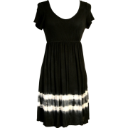 Fashion Tie-Dye Mini Babydoll Dress Junior Plus Size Black - Dresses - $32.99 