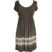Fashion Tie-Dye Mini Babydoll Dress Junior Plus Size Charcoal - Dresses - $32.99 