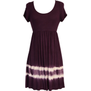 Fashion Tie-Dye Mini Babydoll Dress Junior Plus Size eggplant - Dresses - $32.99 