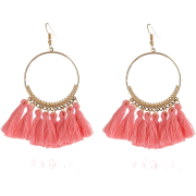 Fashion Bohemian Large Circle Fan-shaped Tassel Earrings Nhpf145115 - 耳环 - 