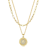 Fashion Letter Alloy Plating Zircon Necklace - Halsketten - $1.44  ~ 1.24€