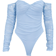 Fashionable solid color strapless wrap chest pleated jumpsuit mesh jumpsuit - Camicie (corte) - $26.99  ~ 23.18€