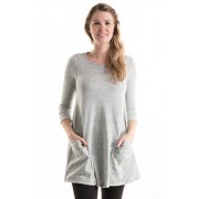 Fashionomics Womens Basic Pull Over Tunic Sweather Two Pockets 3/4 Sleeves Top - Tunic - $14.99 
