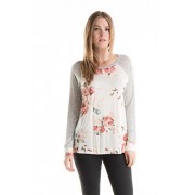 Fashionomics Womens Made In USA Floral Printed Long Sleeves Raglan Basic Tee - Košulje - kratke - $9.99  ~ 63,46kn