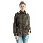 Fashionomics Womens Military Cargo Safari Pockets Removable Hood Jacket - Chaquetas - $39.99  ~ 34.35€