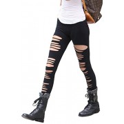 Fashionomics Womens Trendy Skinny Ripped Workout Full Length Leggings - Pantalones - $11.99  ~ 10.30€