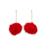 Faux Fur Pom Pom Stick Earrings - Aretes - $3.99  ~ 3.43€