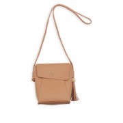 Faux Leather Crossbody Bag with Tassel Detail - Hand bag - $9.99 