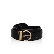 Faux Leather Perforated Belt - Belt - $3.99 