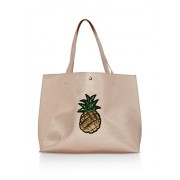 Faux Leather Sequin Pineapple Tote Bag - Hand bag - $14.99 