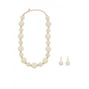 Faux Pearl Beaded Necklace and Earrings - Brincos - $6.99  ~ 6.00€