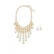 Faux Pearl Beaded Statement Necklace with Earrings - Orecchine - $7.99  ~ 6.86€