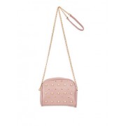 Faux Pearl Studded Double Zip Crossbody Bag - Hand bag - $12.99 